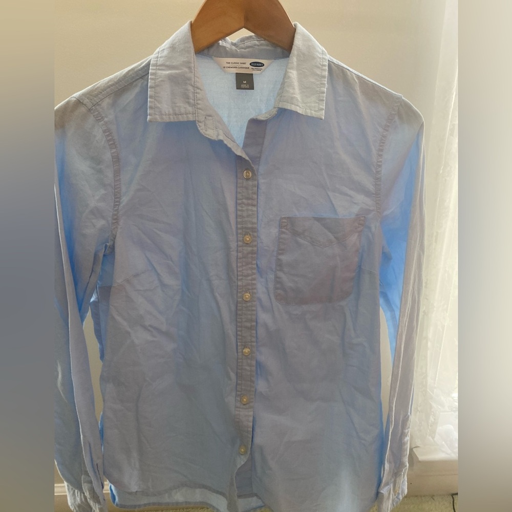 blue button up